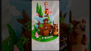 Masha &amp; the bear cake @aryanscakes #cake #handcrafted #sugarart #cakedecorating #birthdaycake