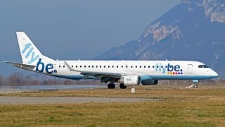 Flybe Dash 8 Q400 Embraer E195 Landing At Chambéry Savoie Airport