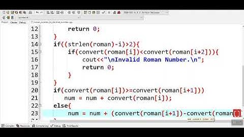 How to Convert roman numerals to decimal in C++