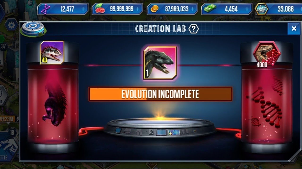 Indominus Rex Fuse Indoraptor Battle / Jurassic World The Game Vp850