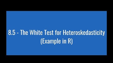 8.5 - The White Test for Heteroskedasticity (Example in R)