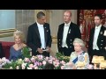 Obama attends state dinner with Queen