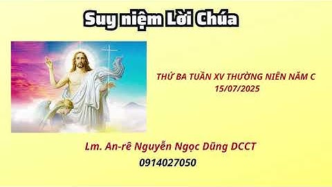 Suy niệm Lời Chúa thứ ba tuần XV thường niên năm C 15/07/2025 | Lm. An-rê Nguyễn Ngọc Dũng DCCT