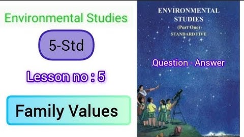 Family Values |STD - 5 |EVS - 1 (Geo. &Civics)lesson - 5 |Questions Answer |MH Board