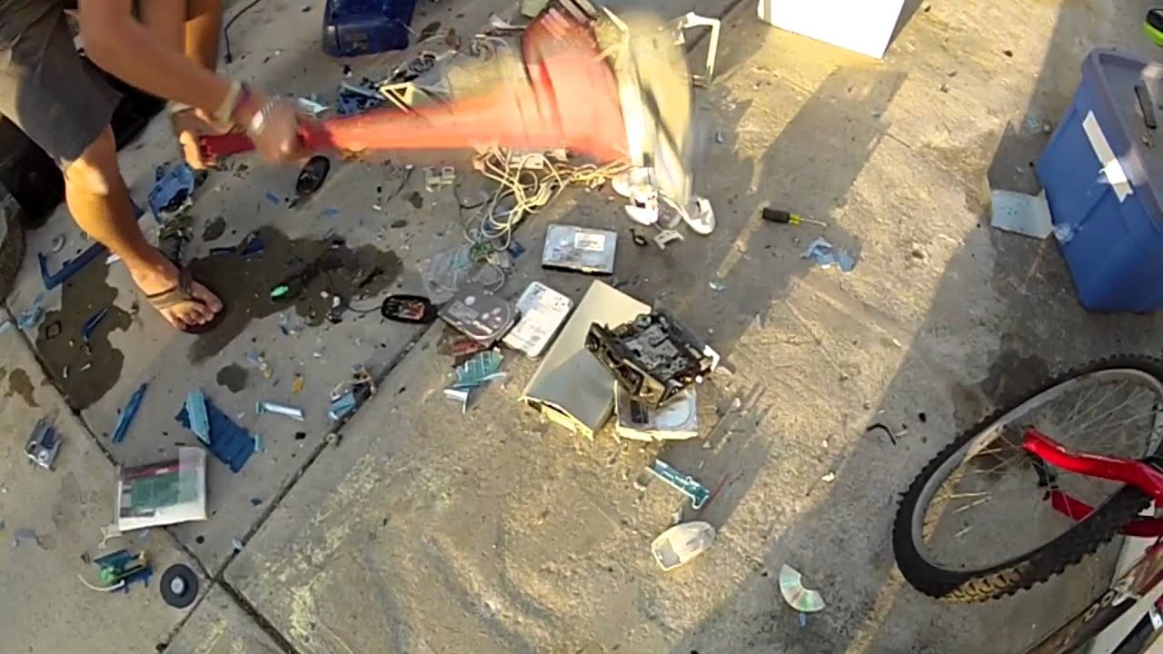 Hard Drive and Boombox Destruction YouTube