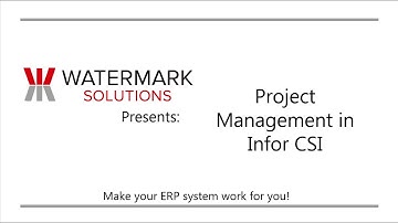 Infor CSI SyteLine Project Management
