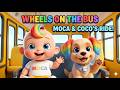 Wheels on the Bus Go Round and Round 🚌  | Nursery Rhymes &amp; Kids Songs | CocoMoca