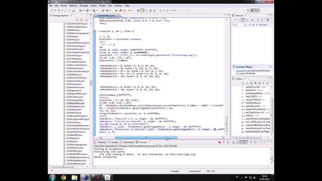 Modification de l'interface - Modding Minecraft: Client personnalisé Ep ...