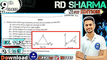 Ex 11.2 Q1 to Q5 | RD Sharma Class 9 | Chapter 11 Triangle and its Angles | CBSE | MD Sir 9