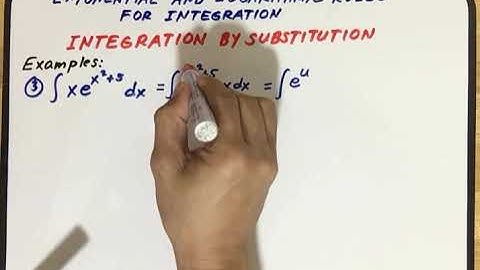 INTEGRATION BY SUBSTITUTION: PART 2 - EXPONENTIAL AND LOGARITHMIC FUNCTIONS - Example # 3