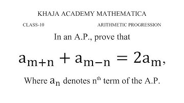 In an A.P., prove that a(m+n)+a(m-n)=2am, Where an denotes nth term of the A.P.