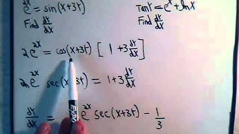Implicit Differentiation With Transcedental Functions Examples 1 & 2