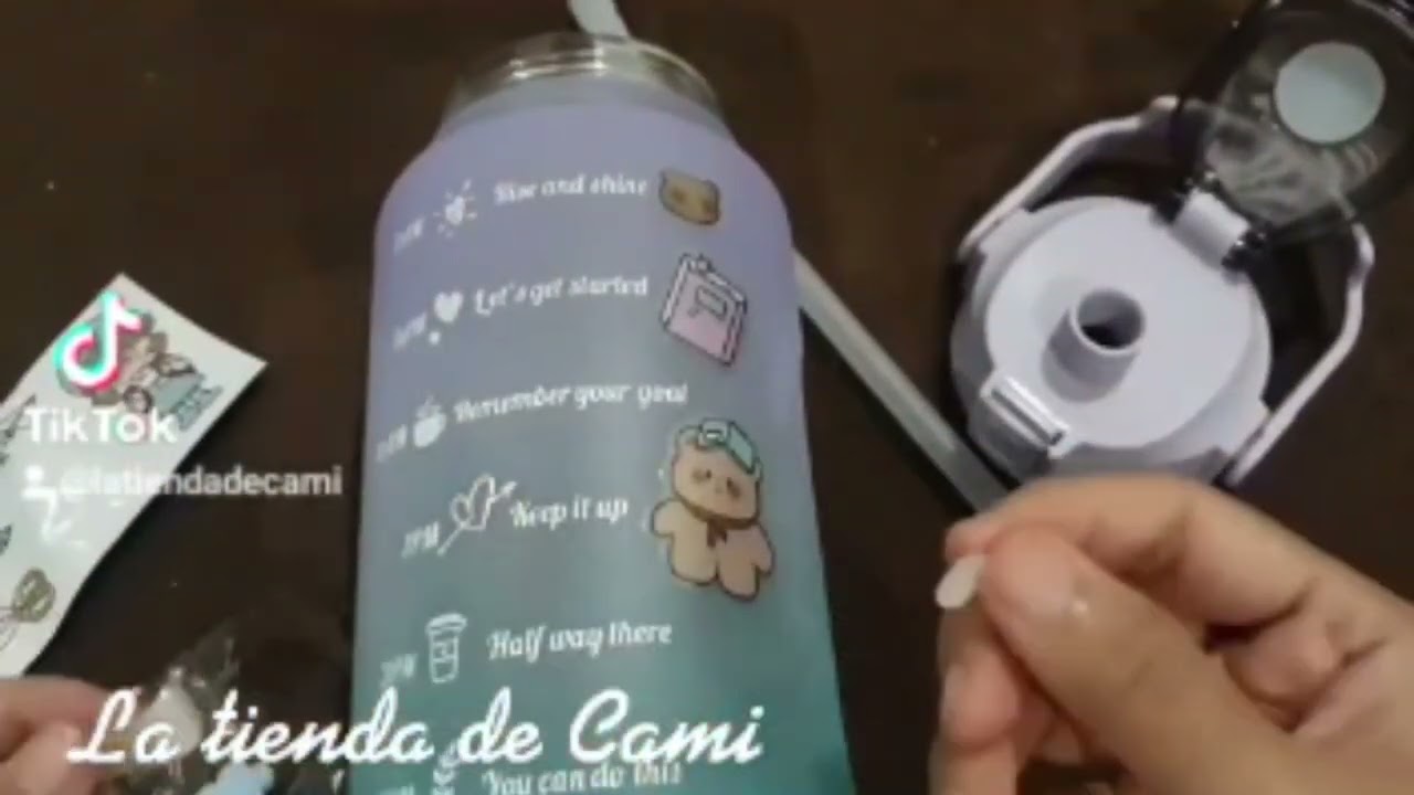 Botella De Agua En Forma De Oso Con Pajita Y Pegatina (50 Piezas)