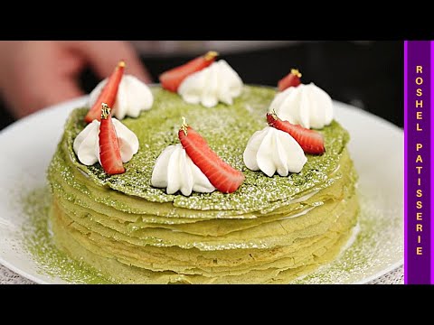 How To Make Matcha Mille Crepe Cake (Recipe) | Kosher Pastry Chef