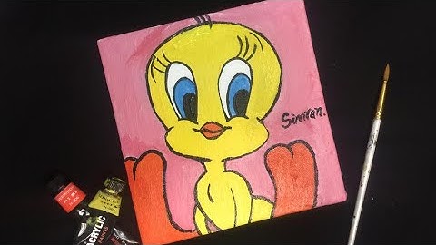 How to Paint Tweety bird | Easy Acrylic painting tutorial | Cartoon Character painting tutorial