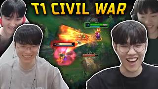 T1 CIVIL WAR : When FAKER + PEYZ Bullying ONER + KERIA in KR Challenger - Engsub