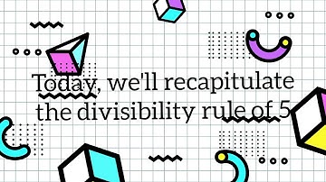 Easy way to learn Divisibility rule of 5 || By Your Education Corner