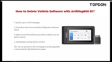 How to Delete Vehicle Software ArtiDiag800 BT