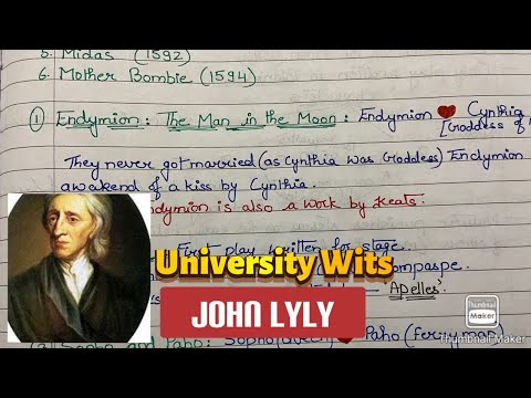John Lyly| University Wits |Notes|
