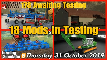 Mods in Testing list fs19 Mod Hub update new mods fs19 #fs19modsreview