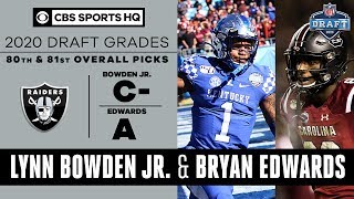 With the 80th pick in 2020 nfl draft, las vegas raiders select lynn
bowden jr., wr from kentucky. and 81st bryan edwards, fro...