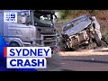 Truck driver questioned after multi-vehicle crash in Sydney | 9 News Australia