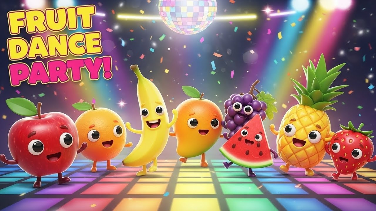 Fruit Dance Party 🍎💃🍌 | Fun Hindi Kids Rhyme | Dancing Fruits Song for ...