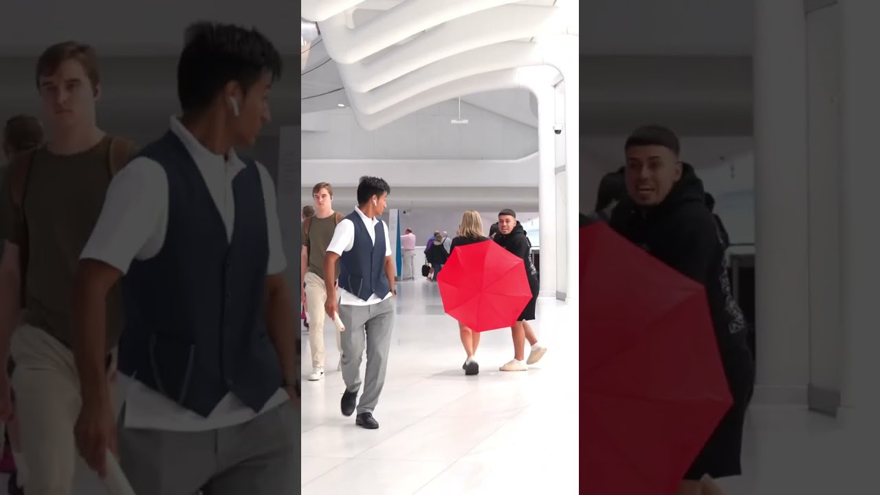 JayKindafunny Protects His Girlfriend S Butt With An Umbrella Shorts Jaykindafunny