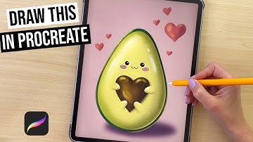 How to draw a Cute Avocado | Procreate Tutorial for Beginners