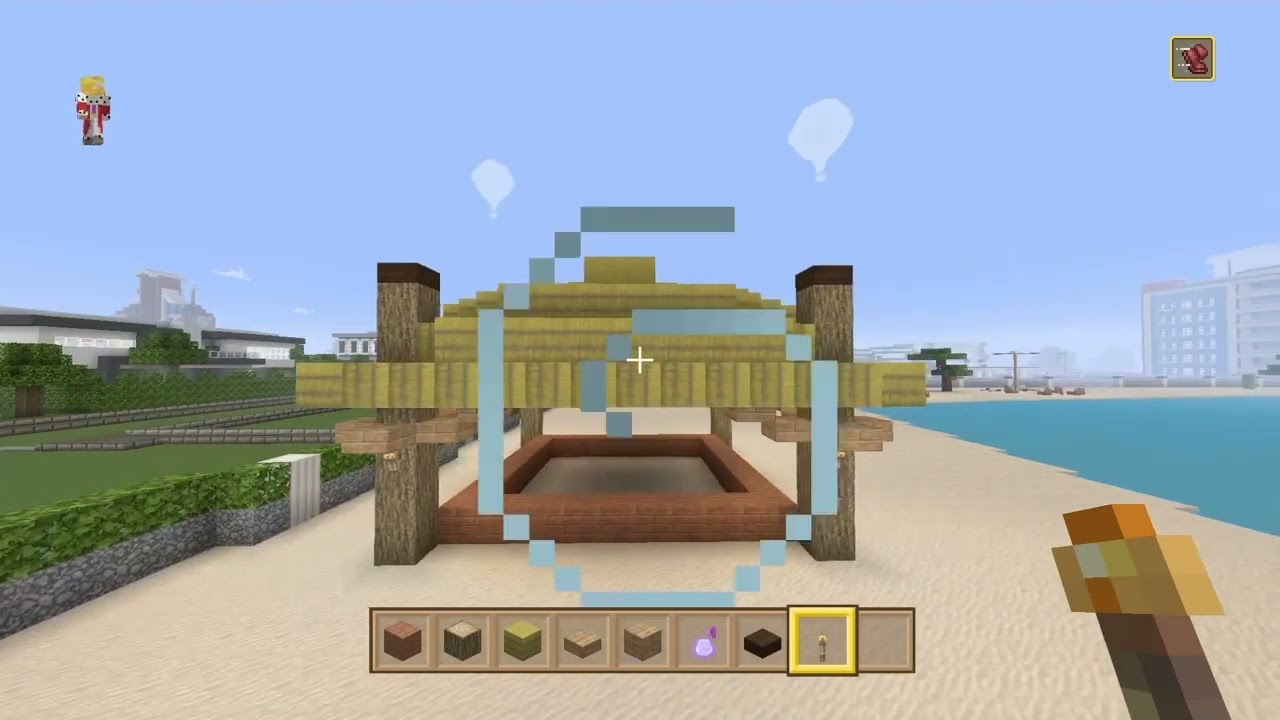 Minecraft :: Lets Build A City :: Tiki Bar Hut :: E56