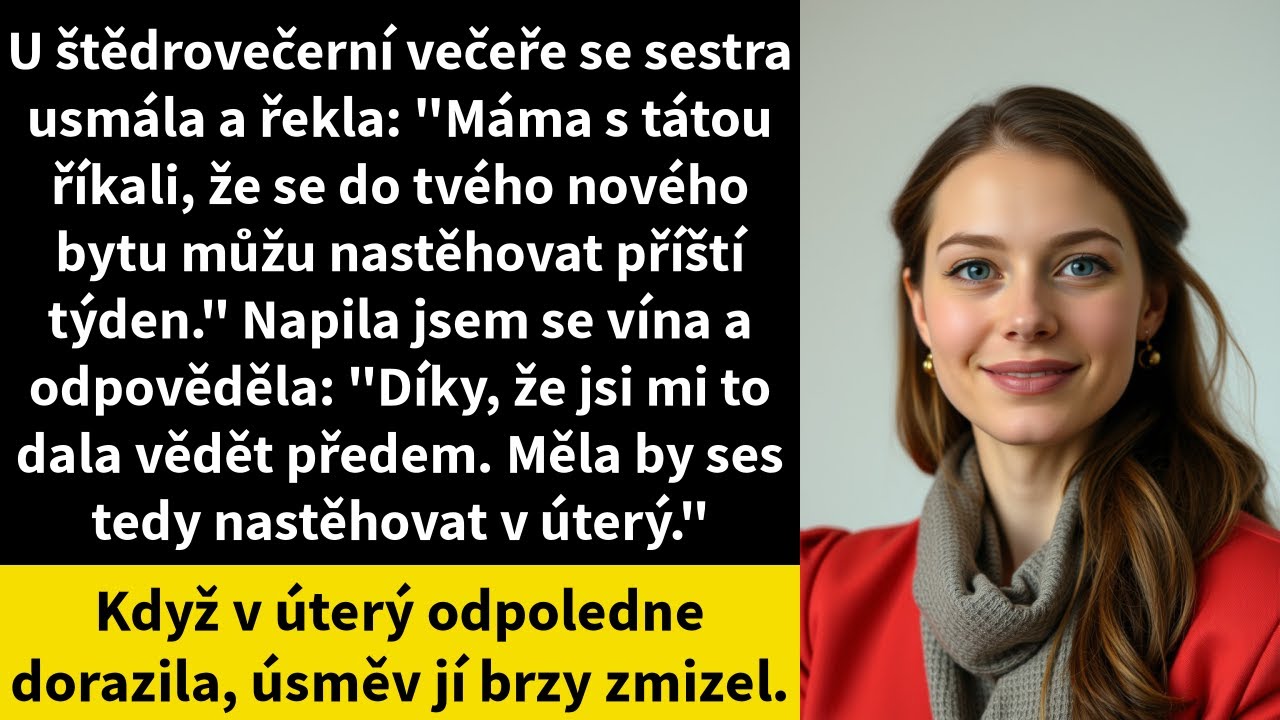 U štědrovečerní večeře se na mě moje sestra usmála a oznámila: „Máma s tátou říkají, že se příští týden můžu nastěhovat do tvého bytu.“ Moji rodiče přitom jen přikyvovali, jako by o tom už dávno...