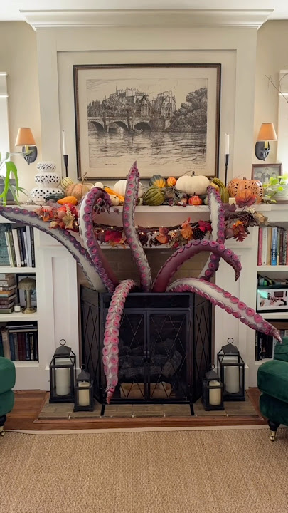 DIY fireplace Halloween kraken!