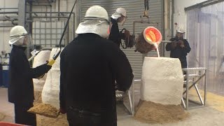 Sheffield Women Of Steel watch as statue is cast