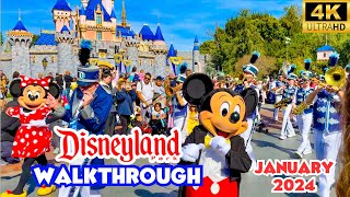 Disneyland Walkthrough January 2024 In 4K- Tons Of Disney Characters And The Disneyland Band