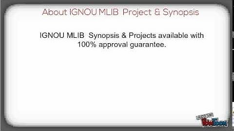 IGNOU MLIB Synopsis and Projects Presentation