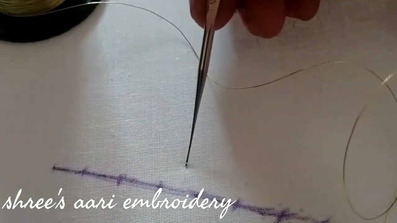 chain stitch using zari thread @aariclass @aariwork
