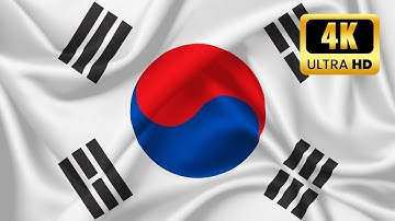 SOUTH KOREA FLAG | FLAG OF SOUTH KOREA | WAVING OF SOUTH KOREA FLAG | 1 HOURS (4K UHD)