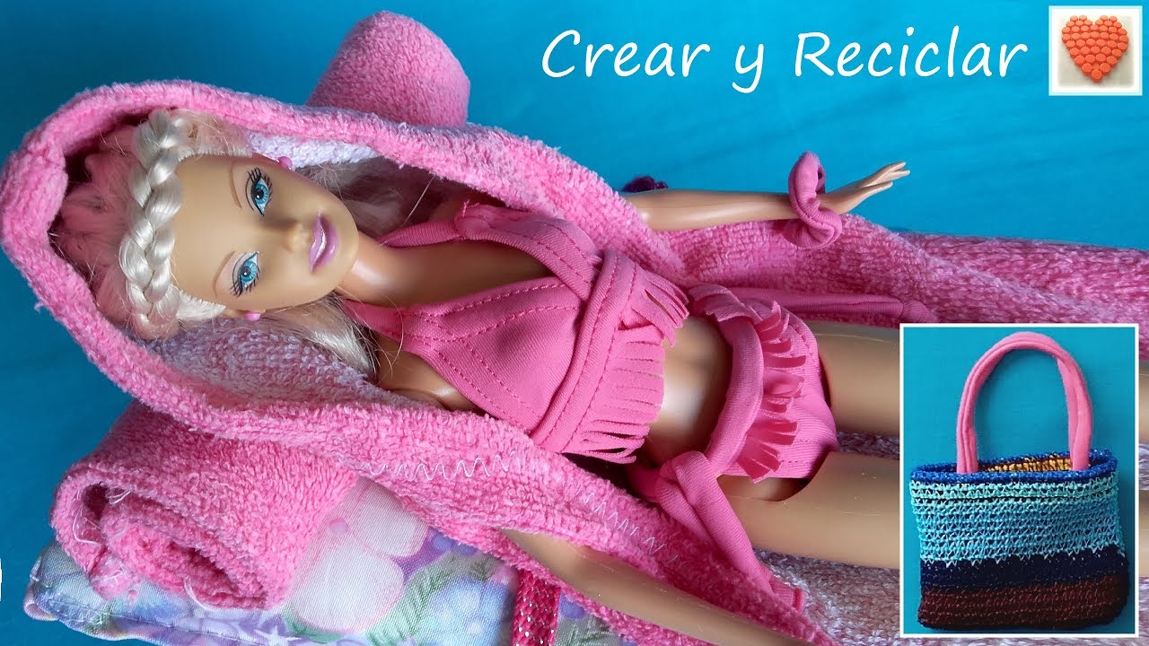 Bolso, toalla y bata de piscina para muñecas - YouTube