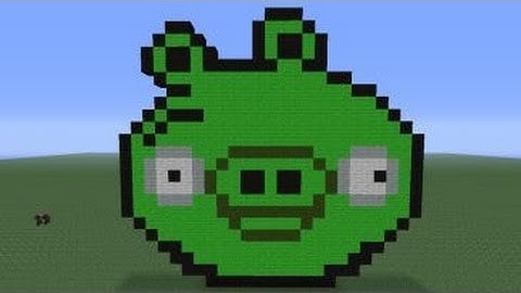 Minecraft Pixel Art: Angry Birds Pig Tutorial