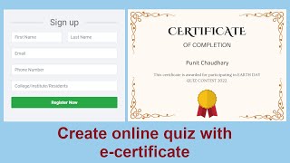 Online quiz with e-certificate project in PHP || PHP project with source code screenshot 3