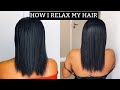 HOW I  RELAX MY HAIR AT HOME | At home relaxer routine