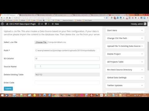 WordPress CSV 2 POST - Create new data source by uploading .csv
