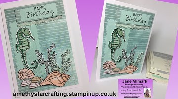 Make a pretty layered card using Seaside Notions & Magical Mermaid stamp sets from Stampin