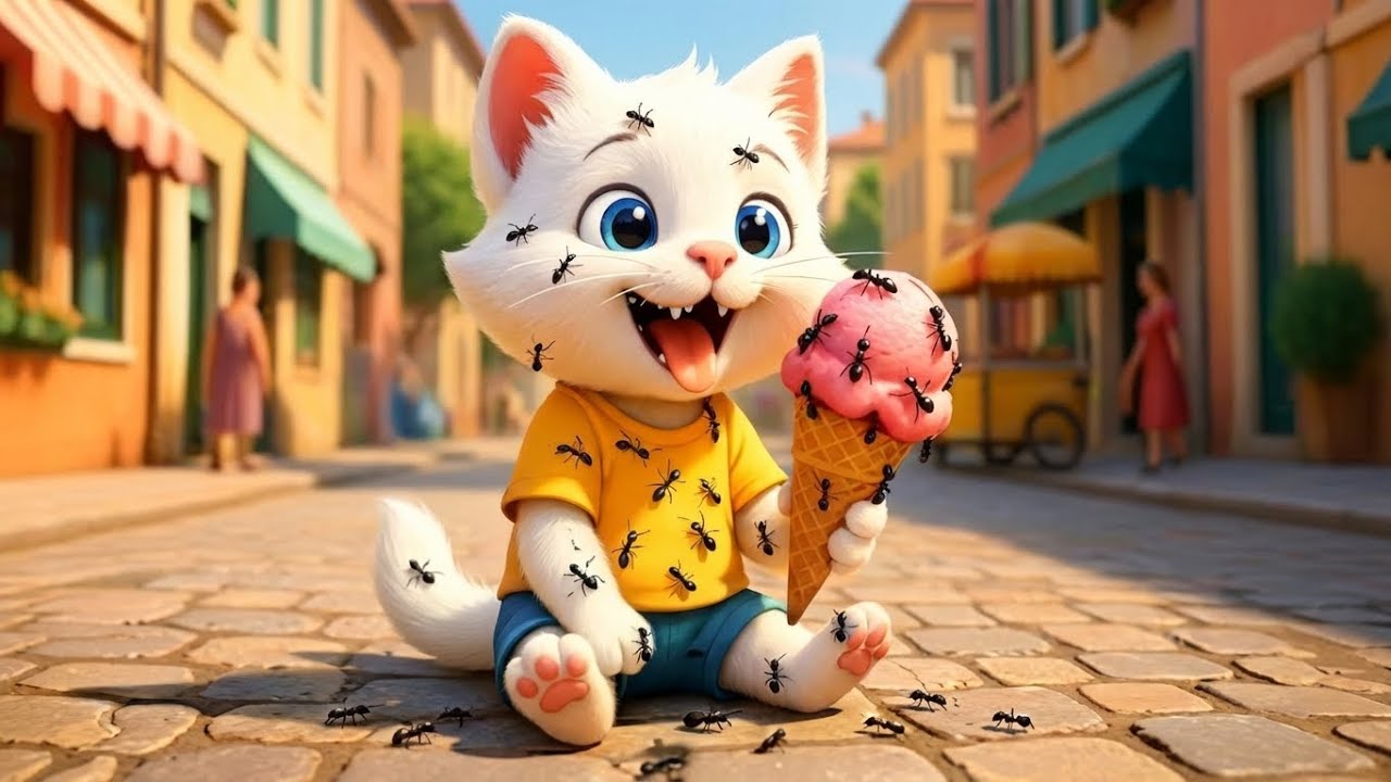 😱OMG🐾 Why Cute Kitten Has Trouble While Eating Ice Cream? I Ai Cat Story