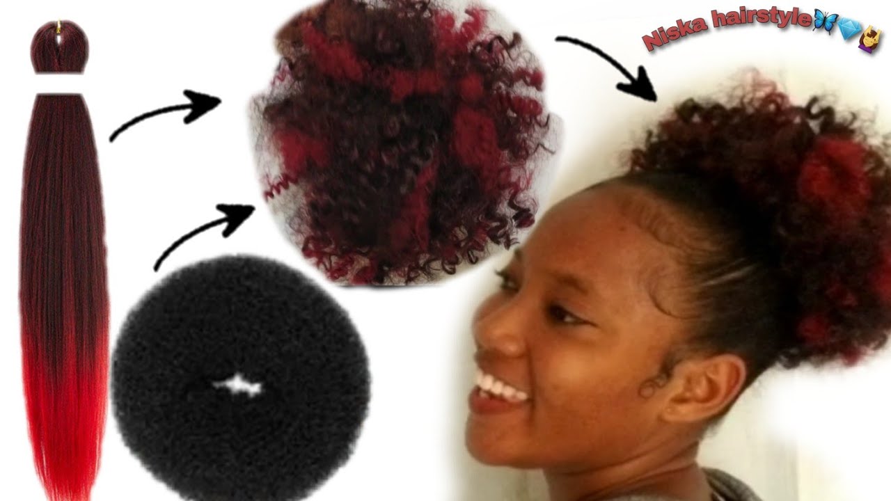 Kinky Curly Bun Tutorials How to Style Your Hair Using Braid