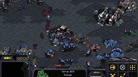 StarCraft: Brood War - 1 Terran vs 1 Protoss ( 1 Computer vs 1 Computer ) - Map: NovaStation