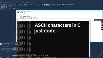 ASCII characters in C language. How to find ASCII in c language dev C++ C main ASCII Kese run Karen.