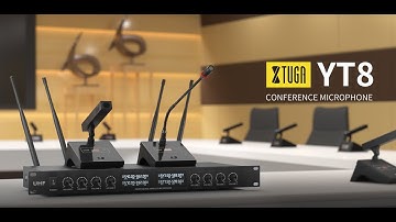 XTUGA YT8 UHF 8 Channels Desktop Gooseneck Microphone System Conference Mics