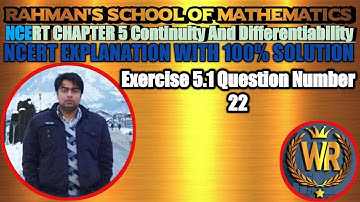 #17-Continuity And Differentiability Class 12th l Exercise 5.1Question Number 22 l