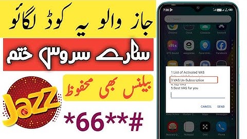 Jazz vas services unsubscribe code | Jazz balance save service code | Balance save karne ka tarika
